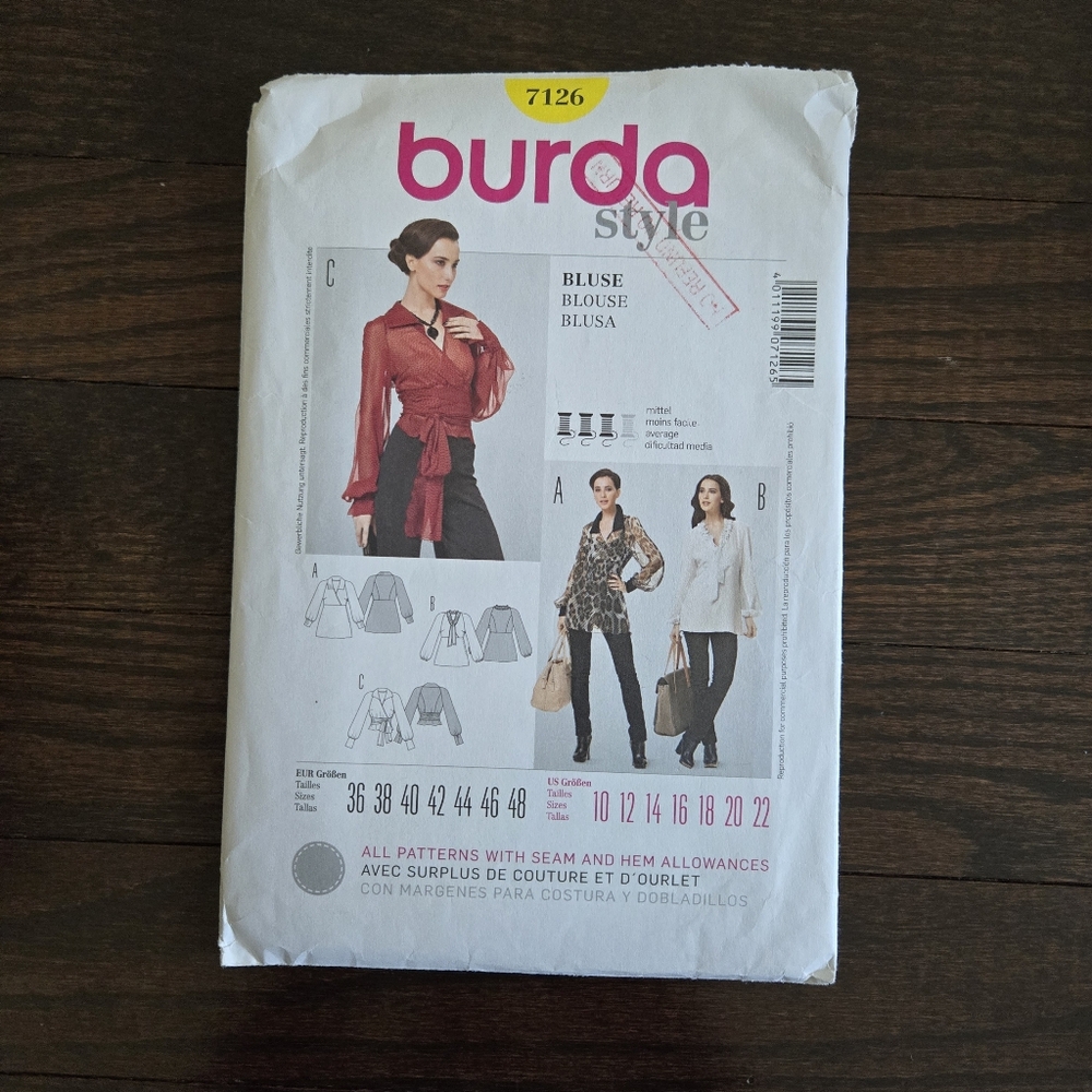 Women's Burda shirt pattern
